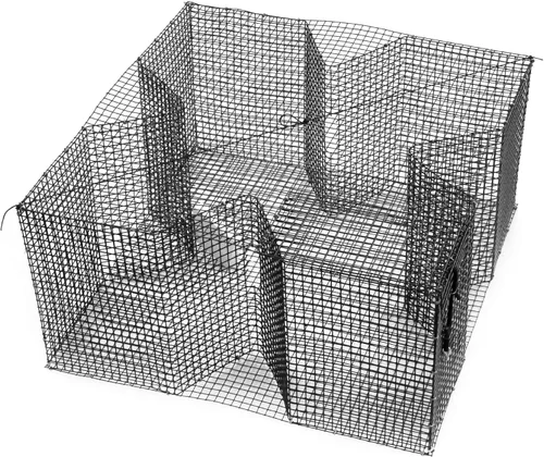 Nets & More Trampa de cebo. 24" x 24", 12" de profundidad. Malla de 1/2" x 1/2". Malla galvanizada o recubierta de PVC para besugo y otros peces de