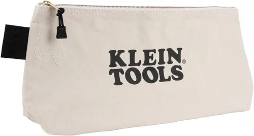 KLEIN TOOLS 62042 - Bolsa con cremallera de 16 pulgadas, extra larga, lona No. 10, bolsa de herramientas resistente, parte inferior de pie de 3