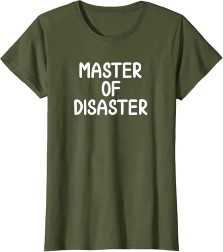 Miniatura 29 de Camiseta divertida con texto en inglés "Master Of Disaster