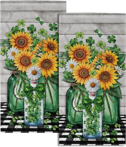 Miniatura 32 de Giwawa Toallas de mano en blanco y negro – Juego de 2 toallas de baño decorativas para baño, cocina, gimnasio, 14 x 28 pulgadas