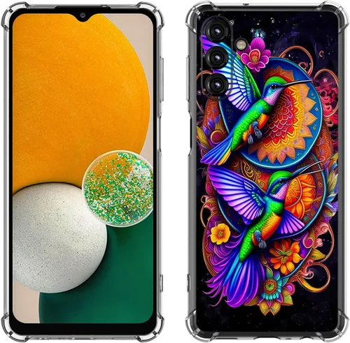 Miniatura 25 de Samsung Galaxy A14 5G - Funda para teléfono celular, diseño de flores de mariposa azul, a prueba de golpes, TPU con bordes elevados, compatible