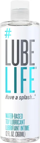 LubeLife - Lubricante personal a base de agua seguro para juguetes para hombres, mujeres y parejas, tamaño de viaje, no mancha, fácil de limpiar, 12