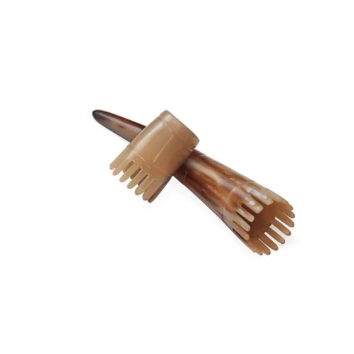 Miniatura 4 de ARTIBETTER Natural Ox - Peine de pelo de cuerno de buey para masaje, peine de limpieza del cuero cabelludo, masajeador de cabeza (mango corto)
