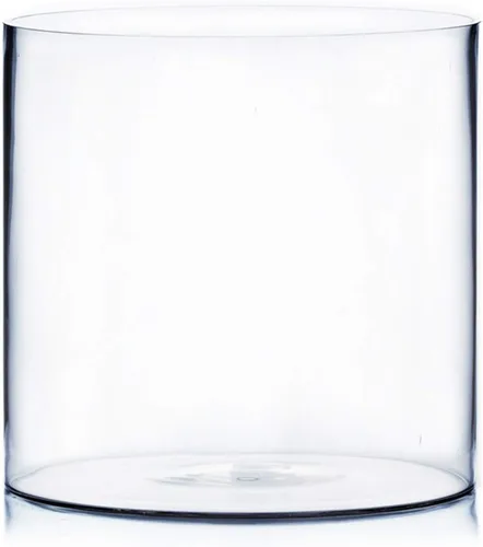 Miniatura 15 de WGV - Jarrón cilíndrico, 7 pulgadas de ancho, 7 pulgadas de alto, cristalería transparente de gran diámetro, recipiente floral, terrario para boda