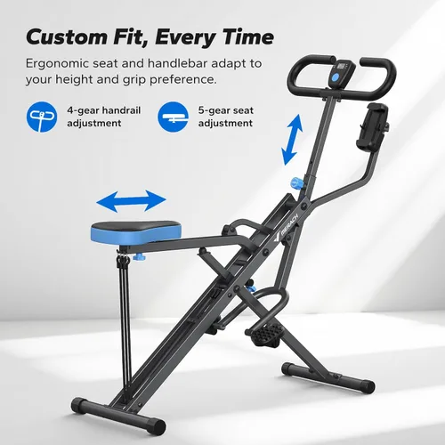 Miniatura 8 de MERACH Máquina de Sentadillas Mejorada para Mujeres, Entrenador Inteligente de Remo y Sentadillas Profundas con Soporte para Tableta, Resistencia
