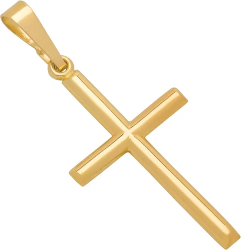MAZZERI Colgante de cruz de oro de 14 quilates, dijes religiosos de oro hipoalergénico para hombres y mujeres, hecho a mano en los Estados Unidos