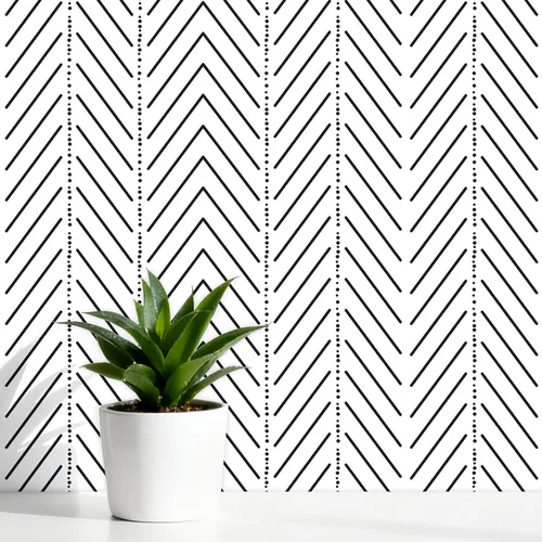 Miniatura 8 de Papel tapiz dorado para despegar y pegar, papel de contacto geométrico beige a rayas, 137" x 15.7" pulgadas, autoadhesivo, extraíble