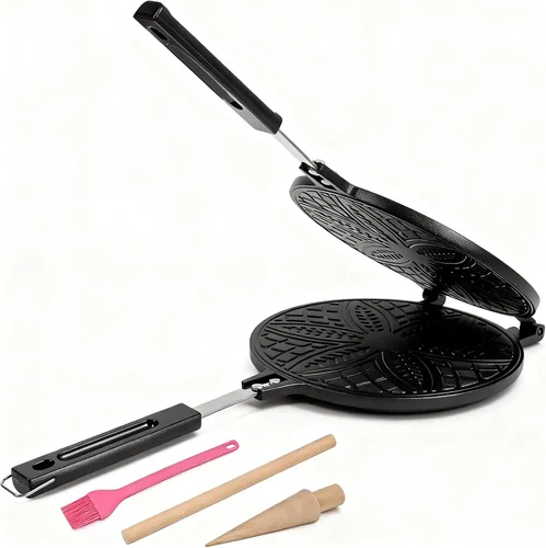 Dyna-Living Máquina para hacer conos de gofres, máquina de cono de helado para el hogar, antiadherente, 7.9 pulgadas, molde para rollitos de huevo,