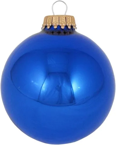Miniatura 3 de Christmas by Krebs - Esferas de vidrio para Navidad, fabricadas en Estados Unidos, de diseño y sin uniones Brillante Victoria Azul