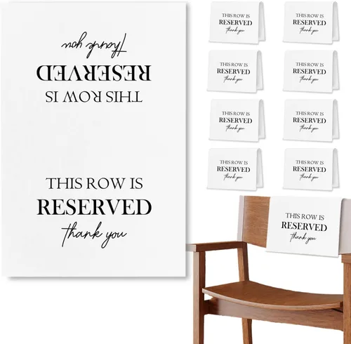 Miniatura 21 de Señales de Asiento Reservado para Sillas, Esta Fila Está Reservada Paños de Banco para Asientos de Iglesia, Decoraciones de Boda para Recepciones
