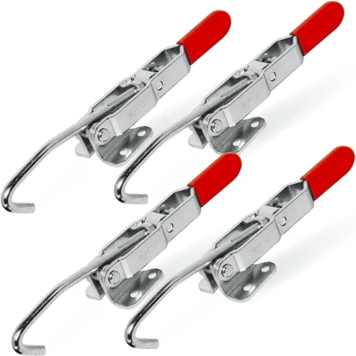 Miniatura 12 de POWERTEC 4PK abrazadera de palanca de empuje y tracción, capacidad de retención de 500 libras, abrazadera de palanca de empuje y tracción