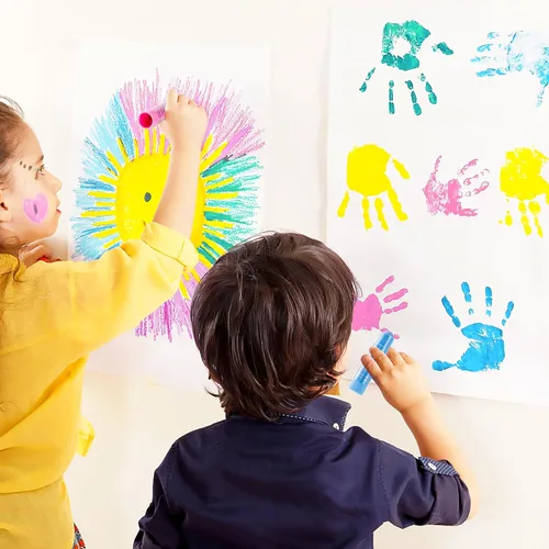 Miniatura 7 de Palos de pintura al temple de 30 colores sólidos para niños con 1 almohadilla de dibujo, secado súper rápido, no tóxico, funciona muy bien en papel