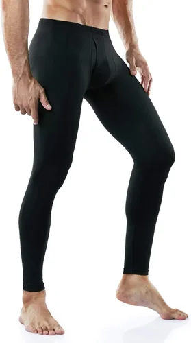 Miniatura 4 de TSLA Pantalones de ropa interior térmica para hombre, leggings largos con forro polar cálido, capa base de invierno