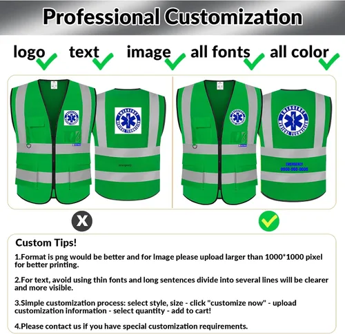 Miniatura 2 de BeautyWill Chaleco de seguridad personalizado con logotipo reflectante de alta visibilidad Clase 2 de alta visibilidad Seguridad Chaleco de trabajo