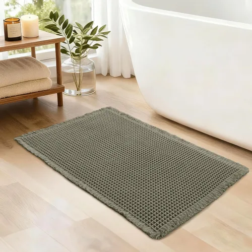 Miniatura 24 de JIUZHEN Tapete de Baño Mejorado con Diseño de Gofre Súper Absorbente Tapetes de Baño Antideslizantes Alfombras de Baño Lavables a Máquina de Secado