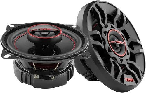 DS18 G4Xi GEN-X - Altavoces coaxiales de 2 vías de 4 pulgadas, 120 vatios de potencia máxima de 4 ohmios con tweeters de cúpula balanceada Mylar -