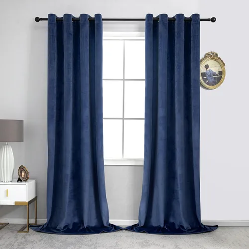 Miniatura 17 de VANASEE Cortinas de terciopelo gris oscuro para dormitorio, 63 pulgadas de largo, cortinas opacas para oscurecer la habitación, cortinas