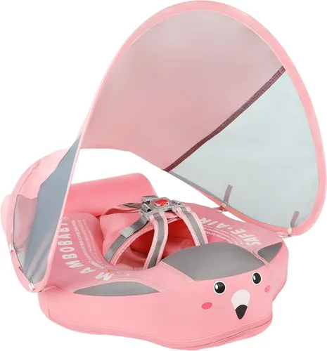 Miniatura 16 de Mambobaby - Flotador de piscina para bebé no inflable con cola y toldo, protección solar UPF 50+, sin volteo, flotador de natación para bebé