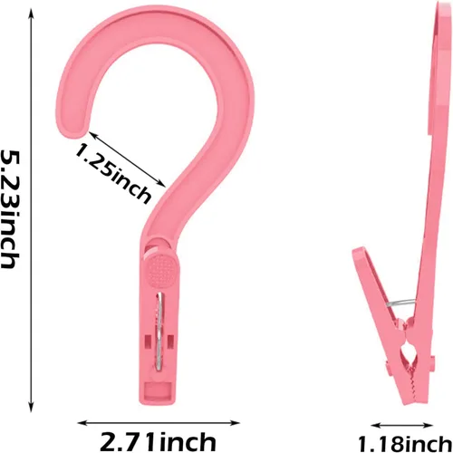 Miniatura 2 de 24 piezas de ganchos de lavandería de plástico, clips para colgar ropa, super resistentes, para baño, viaje, portátiles, rosa