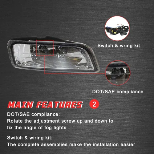 Miniatura 6 de Lámparas antiniebla de conducción de repuesto para Honda Accord 2003-2007 Sedan JDM estilo japonés, kit completo de 4 puertas, solo raras