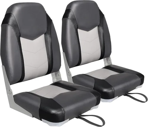 Miniatura 20 de Leader Accessories Un par de asientos plegables Elite para barco de pesca con respaldo bajo/alto (2 asientos)