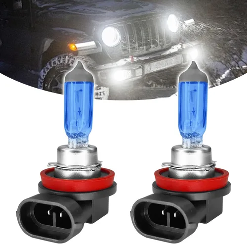 Miniatura 8 de Bombilla halógena H1 para faros delanteros H1, bombillas halógenas ultra blancas brillantes de 12 V 100 W, haz alto y bajo, bombillas antiniebla