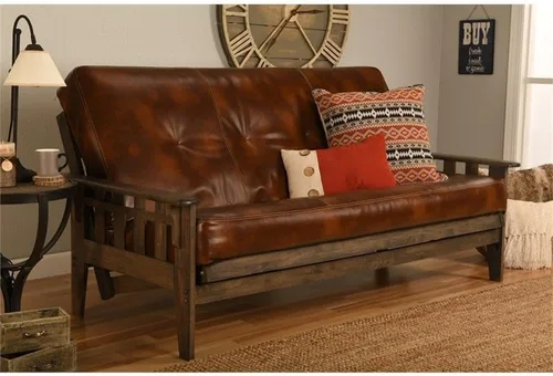 Miniatura 2 de Kodiak Furniture Colchón tradicional de poliéster y cuero de 75 pulgadas con acolchado decorativo, resortes interiores con bisagras en espiral