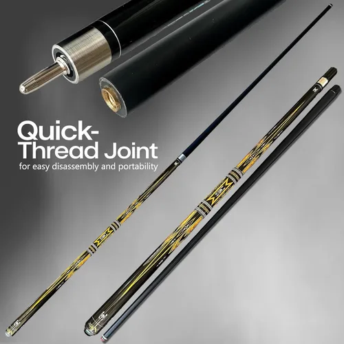 Miniatura 3 de Tai ba cues Juego de 2 tacos de billar con estuche, punta de cuero multicapa de 13 mm, 58 pulgadas, palo de billar profesional de madera de arce