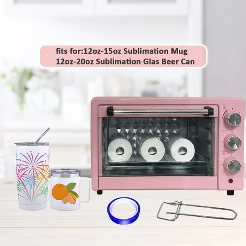 Miniatura 5 de KAVIAT Máquina de horno de sublimación con cinta térmica, guantes, horno de convección de 1500 W 22L 110 V para sublimación en blanco, tazas, vasos