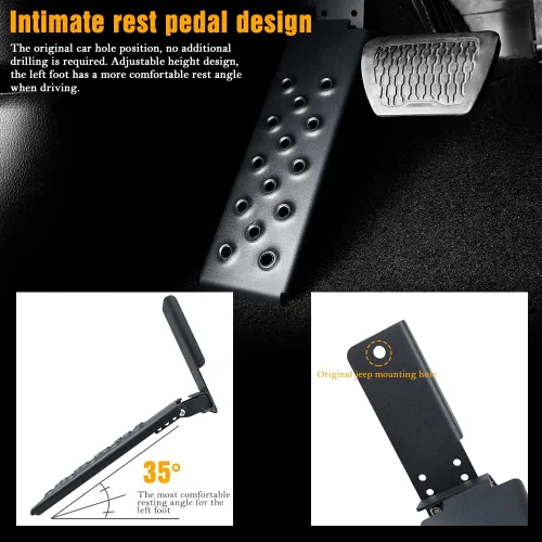 Miniatura 2 de JROAD Pedal muerto del lado del conductor, panel de apoyo de pie izquierdo compatible con Jeep Wrangler JL JLU 2018 2019 2020 2021 y Gladiator JT