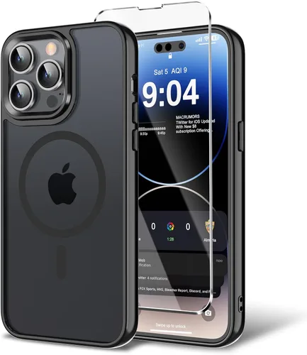 Miniatura 9 de Funda para iPhone 11 con protector de pantalla, compatible con MagSafe, ultra delgada, translúcida, mate, a prueba de golpes, color negro