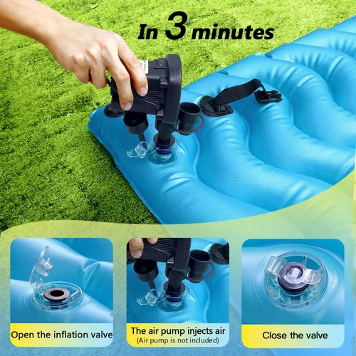Miniatura 7 de Alfombra flotante inflable gigante mejorada 2025 - Flotador de piscina para adultos con hamaca para piscina, piscina, playa, lago para fiesta