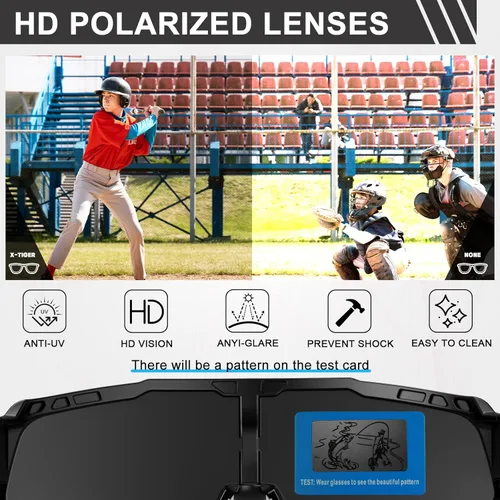 Miniatura 3 de X-TIGER Gafas de sol deportivas polarizadas para hombres y mujeres, gafas de ciclismo, béisbol, correr, pesca, MTB UV400 Verde negro