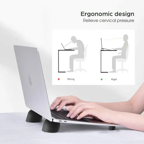 Miniatura 3 de Elevadores de laptop para escritorio, soporte de refrigeración para mini laptop, almohadillas magnéticas para teclado, patas ergonómicas