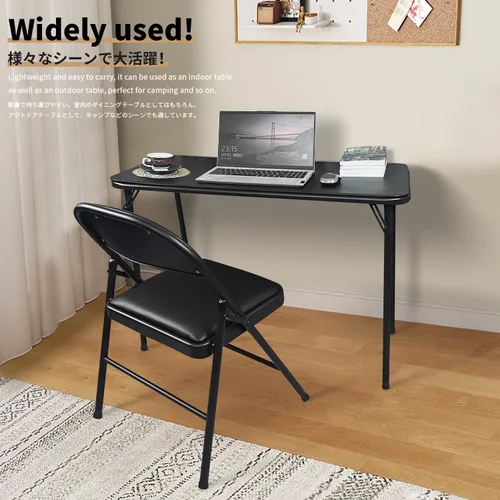 Miniatura 8 de BOOSDEN Juego de mesa y silla plegable, mesa y sillas plegables para tarjetas, mesa portátil con sillas para interiores y exteriores, juego