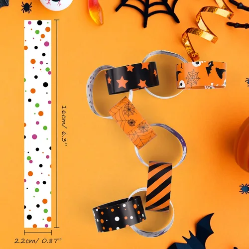 Miniatura 3 de ASTARON Cadenas de papel de Halloween de 300 enlaces, kit de manualidades de papel de Halloween para decoraciones espeluznantes de fiestas, 10