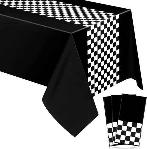 Irenare 3 manteles para fiesta de cumpleaños de coche, decoraciones para fiesta de carreras, mantel de carretera, cubierta de mesa para pista de