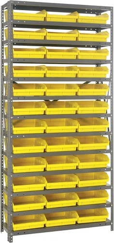 Miniatura 23 de Quantum QSBU-245BK Heavy Duty Shelving Unit with (7) Shelves and (24) QUS245 Black Bins for Garage Warehouse Storage Distribution 400 lb Load