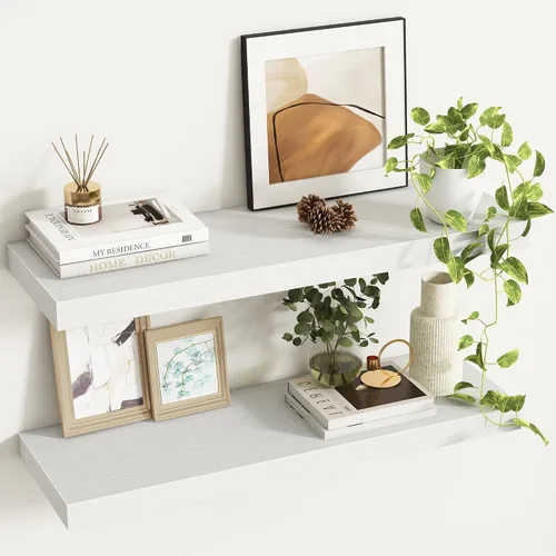 Miniatura 61 de Fun Memories Estantes flotantes – Estante de pared de 9.3 pulgadas de profundidad para decoración y almacenamiento – Estantería de exhibición