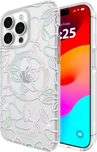 Miniatura 11 de Kate Spade New York Funda para iPhone 15 Pro Max, compatible con la funda MagSafe para teléfono, purpurina gruesa iridiscente