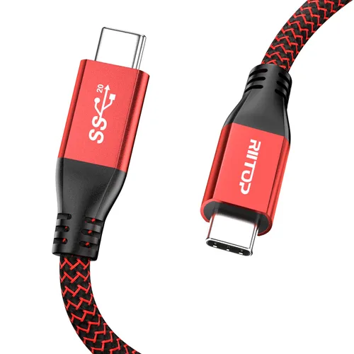 RIITOP Cable USB C a C de 100 W [5 pies, 20 Gbps], cable USB 3.2 tipo C Gen 2x2 con marcador E (compatible con Thunderbolt 3) compatible con carga