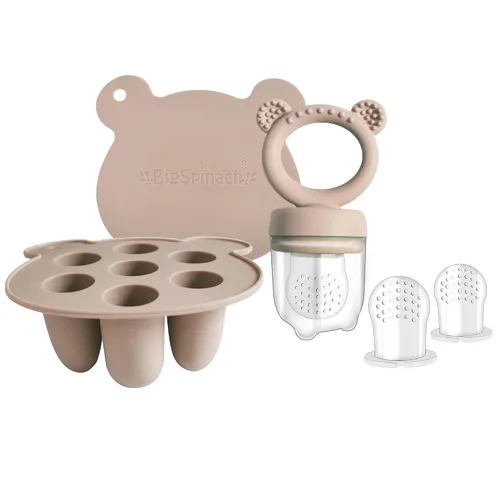 Miniatura 12 de BIGSPINACH Comedero de alimentos para bebés con mordedor de paletas de leche materna, alimentador de forraje de silicona para bebés, contenedor