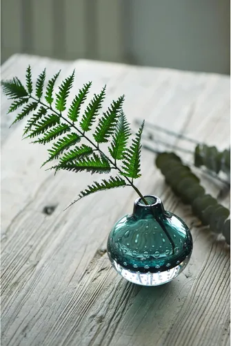 Miniatura 5 de CONVIVA Florero de cristal verde para flores, difusor de arte para ideas de junco, moderno, hecho a mano, pequeño, arreglo de decoración de otoño