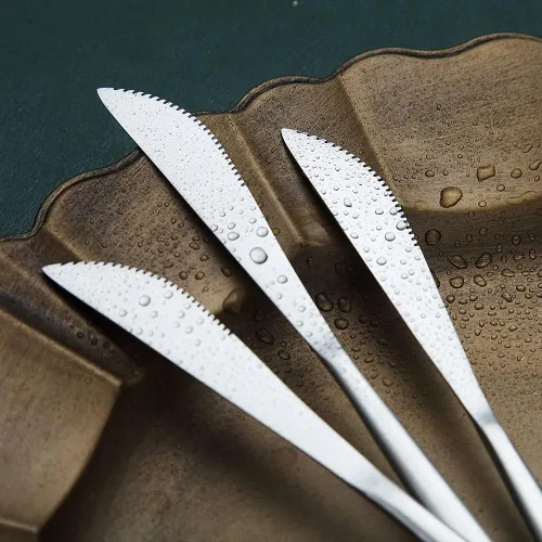 Miniatura 6 de HOMQUEN Cuchillos de cena, 6 piezas, cuchillo de cena de plata mate de acero inoxidable, cuchillo de mantequilla resistente, cuchillos