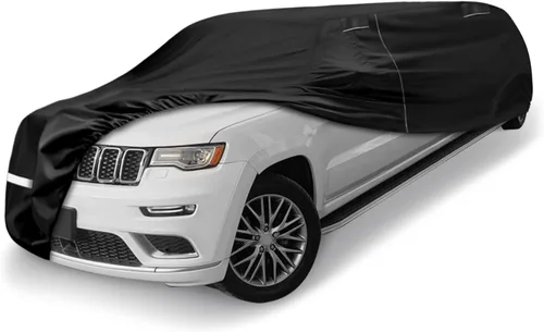 Cubierta de coche impermeable actualizada compatible con Cadillac Lincoln Chrysler Limusina de 28-30 pies, cubiertas de coche negras para todo tipo