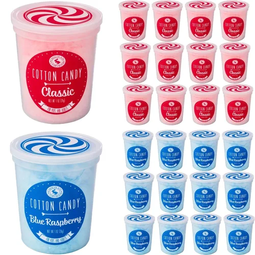 Miniatura 6 de Algodón de azúcar con sabor gourmet a frambuesa azul y vainilla rosa clásica (paquete de 12) – Idea única para vacaciones, cumpleaños, regalos