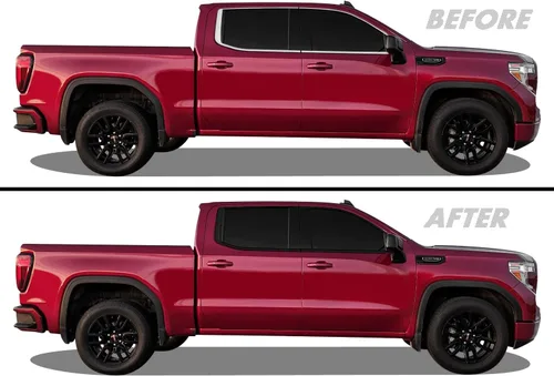 Miniatura 4 de SlickMod Eliminación de Cromo Revestimiento de Vinilo Opaco para Moldura de Guardabarros GMC Sierra 1500 2019-2023