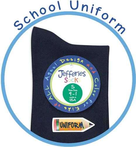 Miniatura 5 de Jefferies Socks Calcetines de vestir para uniforme escolar para niños, paquete de 12 pares