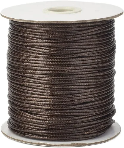 Miniatura 67 de Cheriswelry 90 yardas/rollo de 0.079 pulgadas, cordón encerado negro de poliéster coreano, joyería de cuentas, hilos para manualidades, cuerda