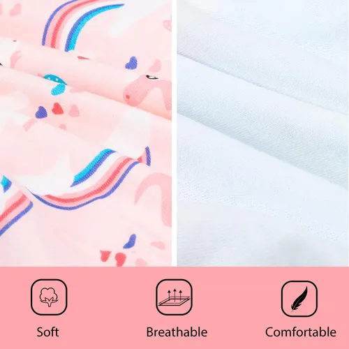 Miniatura 3 de MooMoo Baby Pantalones de pañales impermeables para entrenamiento para ir al baño, 2 paquetes de pañales cortos nocturnos para niños y niñas